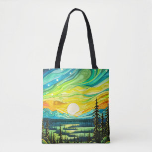 Majestic Sunset Abstrakt Illustration Tasche