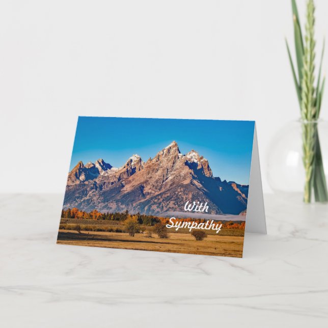 Majestic Teton Mountains Herbst Foto Beileid Karte (Vorderseite)