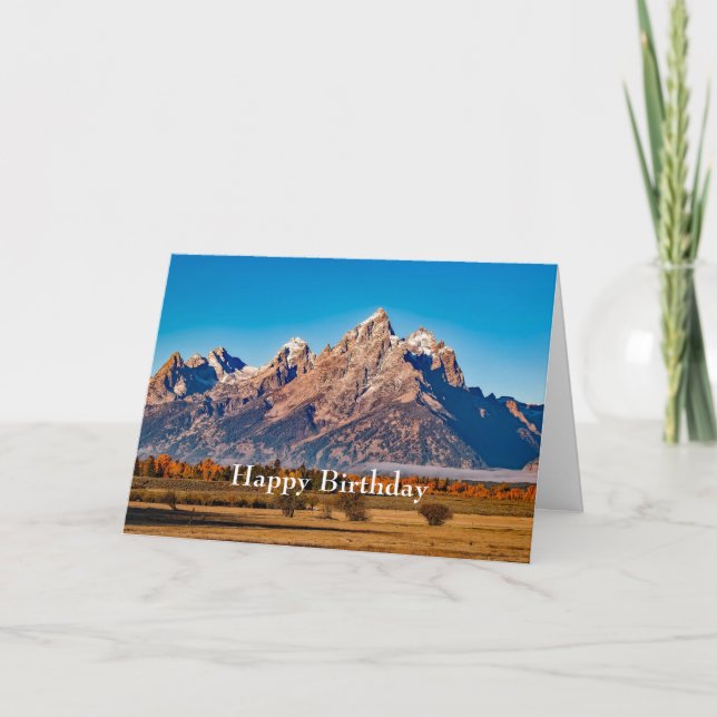 Majestic Teton Mountains Herbst Foto Geburtstag Karte (Vorderseite)