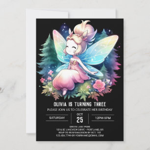Majestic Theme Fairy Birthday Einladung