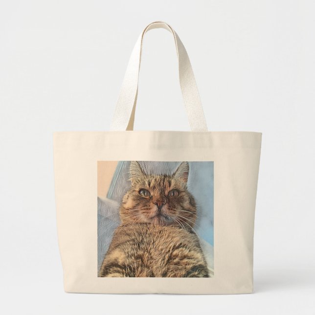 Majestic Tiger Cat Tote Bag Jumbo Stoffbeutel (Vorne)