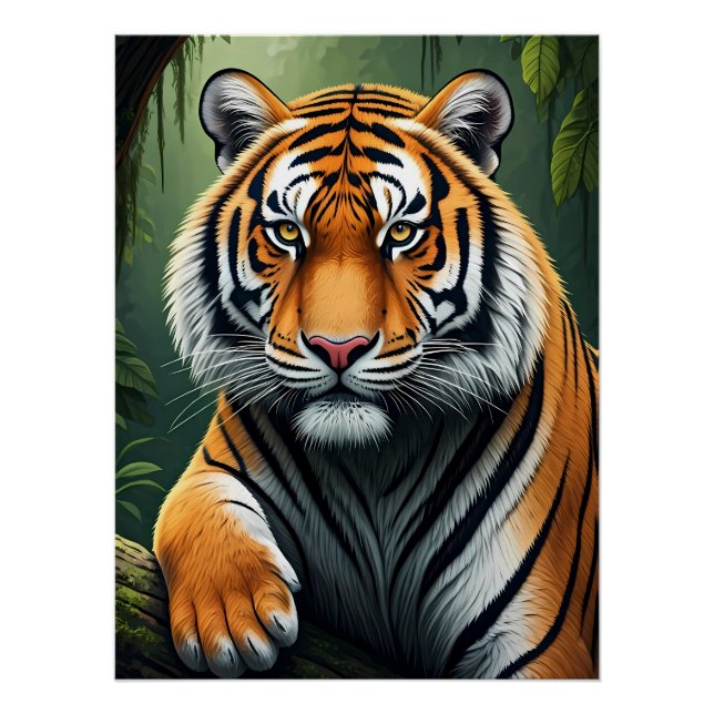 Majestic Tiger in Jungle Poster (Vorderseite)