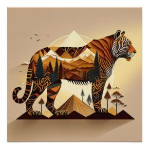 Majestic Tiger Landschaft Kunstdrucken Poster
