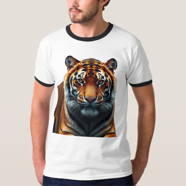 Majestic Tiger Men's Basic Ringer T - Shirt (Vorderseite)