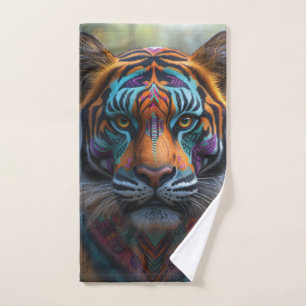 Majestic Tiger mit lebendigem Stammegefecht Handtuch