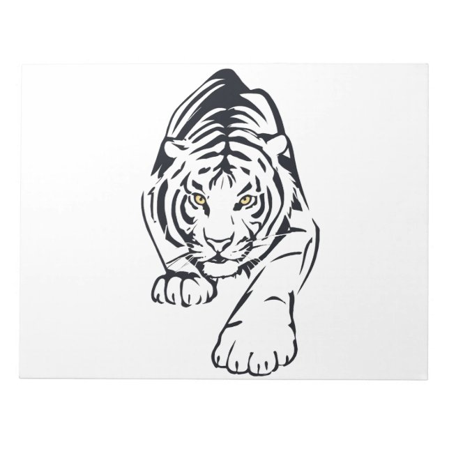 Majestic Tiger Silhouette in kühner Vector Art Notizblock (Vorderseite)