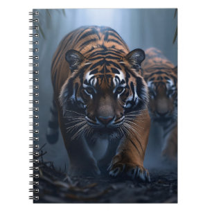 Majestic Tigers in einem foggischen Dschungel Notizblock