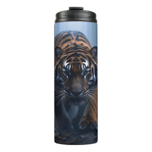 Majestic Tigers in einem foggischen Dschungel Thermosbecher