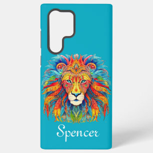 Majestic Tribal Lion mit Individuelle Name Samsung Galaxy Hülle