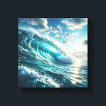 Majestic Turquoise Wave Curling Under Bright Leinwanddruck<br><div class="desc">A stunning digital landscape capturing a massive, vibrant turquoise wave as it curls beautifully under a clear, sunlit sky. The sparkling sea spray and the dynamic movement of the water create a refreshing and energetic atmosphere. Ideal for modern beach house decor, summer-themed interiors, or as a rejuvenating focal point in...</div>