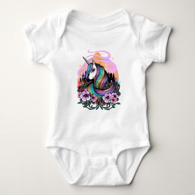 Majestic Unicorn Baby Strampler (Vorderseite)