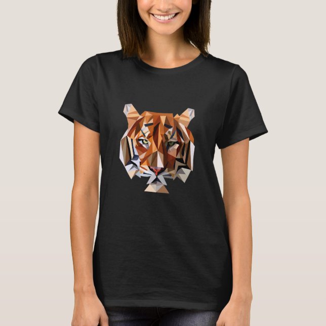 Majestic Vector Tiger Head mit Coolem Artwork T-Shirt (Vorderseite)