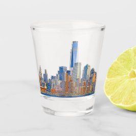 Majestic View New York City Skyline künstlerisch Schnapsglas