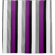 Majestic Violet Stripes Duschvorhang