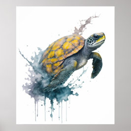 Majestic Wanderer - Aquarellschildkröte Poster