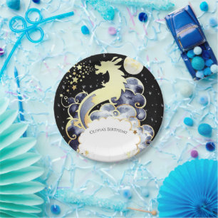 Majestic Watercolor Dragon Birthday Pappteller