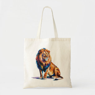 Majestic Watercolor Lion Art Tragetasche