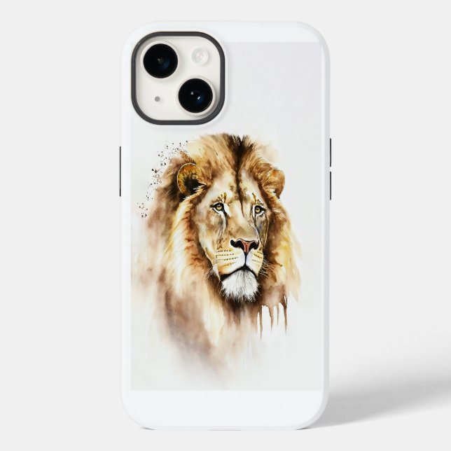 Majestic Watercolor Lion Phone Case (Rückseite)