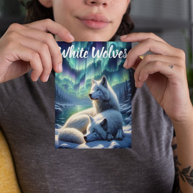 Majestic Weiße Wölfe im Schnee Postkarte (Von Creator hochgeladen)