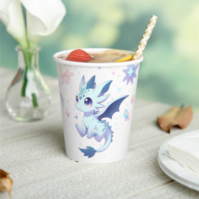 Majestic Whimsical Dragon Baby Dusche Pappbecher (In Situ)