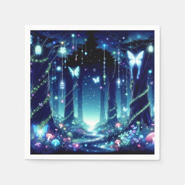 Majestic Whimsical Enchanted Forest Baby Shower Serviette (Vorderseite)