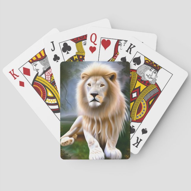 Majestic White Lion Ethereal Art Spielkarten (Rückseite)