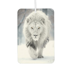 Majestic White Lion im Winter Wonderland Design Autolufterfrischer