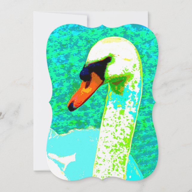 Majestic White Swan Head Karte (Vorderseite)