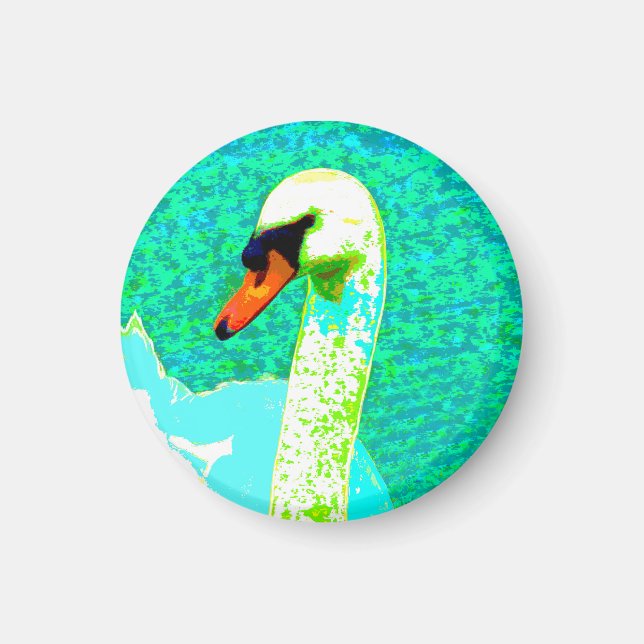 Majestic White Swan Head / Magnet (Vorne)