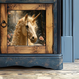 Majestic White Unicorn Winter Fantasy Snowy Forest Seidenpapier