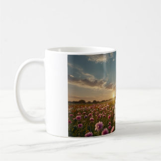 Majestic White Unicoron in einem mystischen Blumen Kaffeetasse