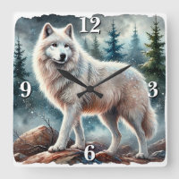 Majestic White Wolf im Winterwald