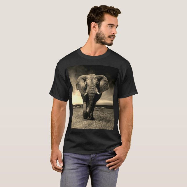 Majestic Wild Bull Elephant T-Shirt (Vorne ganz)