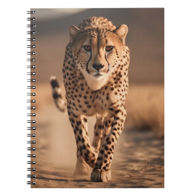Majestic Wild Cheetah Running Photo Notizblock (Vorderseite)