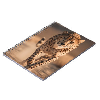 Majestic Wild Cheetah Running Photo Notizblock