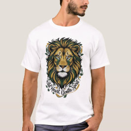 Majestic Wild Heart Gentle Spirit Lion Head Green T-Shirt