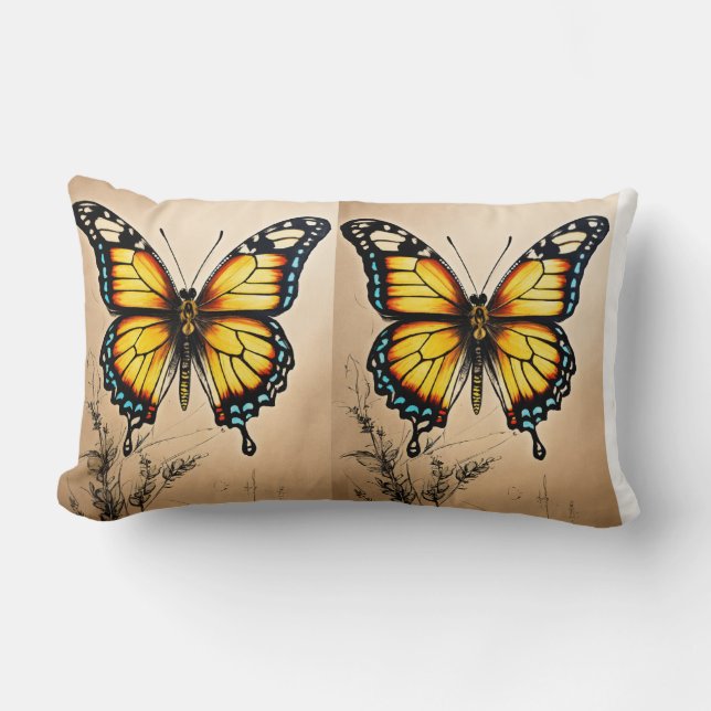 "Majestic Wings Butterfly Pillow" Lendenkissen (Vorderseite)