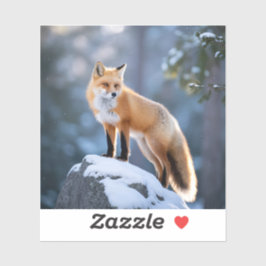 Majestic Winter Fox Fotografie Aufkleber
