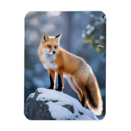 Majestic Winter Fox Fotografie Magnet