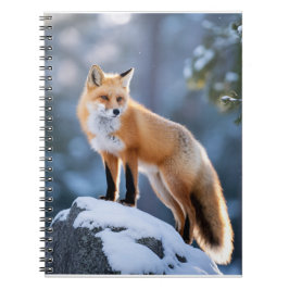 Majestic Winter Fox Fotografie Notizblock