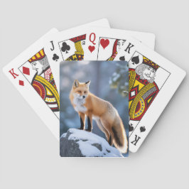 Majestic Winter Fox Fotografie Spielkarten