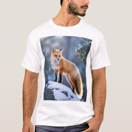 Majestic Winter Fox Fotografie T-Shirt