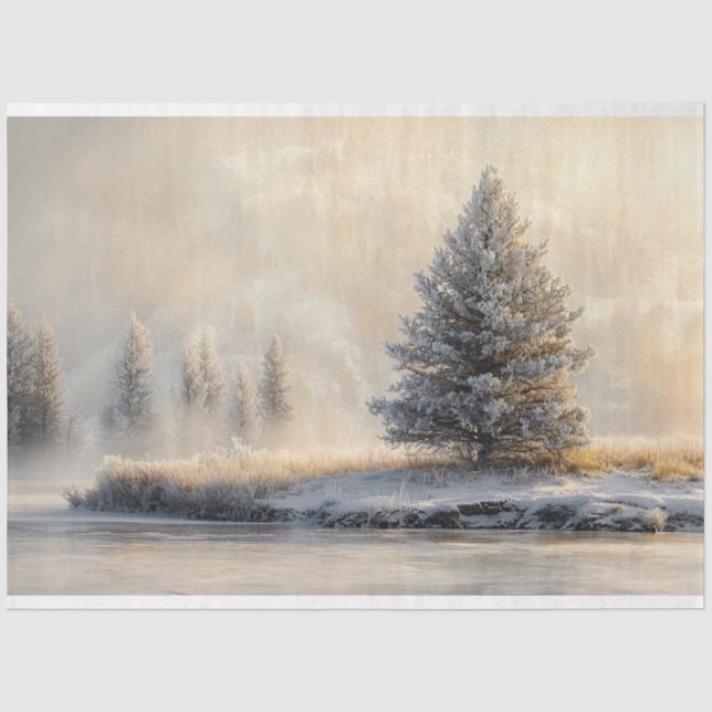 Majestic Winter Landschaft Landschaftliche Dekorat Seidenpapier (Vorderseite)