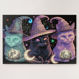 Majestic Witchy Cats Illustration