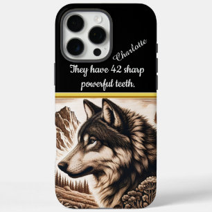 Majestic Wolf blickt über ruhige Berglandschaft iPhone 16 Pro Max Hülle