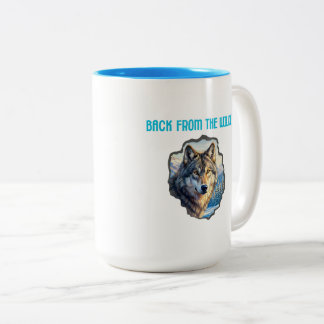Majestic Wolf Double Exposure Wilderness Becher Zweifarbige Tasse
