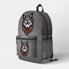 Majestic Wolf Kopf, fertig in einem tiefen, Bedruckter Rucksack