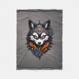 Majestic Wolf Kopf, fertig in einem tiefen, Fleecedecke