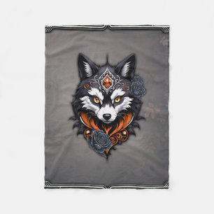 Majestic Wolf Kopf, fertig in einem tiefen, Fleecedecke