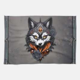 Majestic Wolf Kopf, fertig in einem tiefen, Geschirrtuch